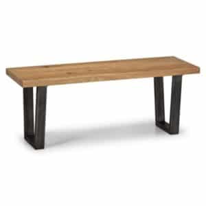 Brooklyn Bench Seat Solid Oak & Gunmetal Frame