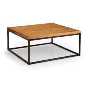 Brooklyn Square Coffee Table Rustic Oak & Gunmetal Frame