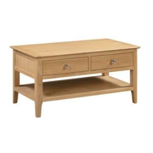 Cotswold Coffee Table with 2 Drawers Solid Oak & Real Oak Veneers