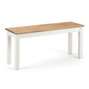 Coxmoor Bench Seat Ivory Lacquer & Solid Oak Top