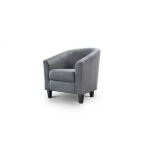 Hugo Fabric Tub Chair Slate Grey with Hardwood Frame