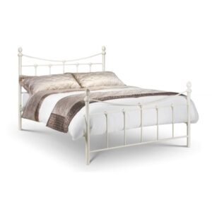 Rebecca Bed 90cm Single Satin Stone White Frame