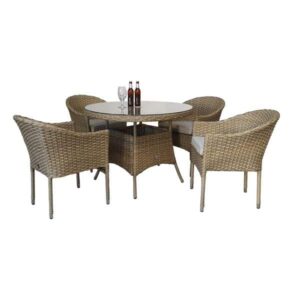 AG Darcey 4 Seater Outdoor Dining Set with 1000mm Diameter Table