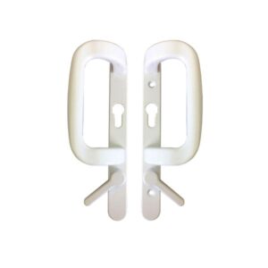 AG UPVC Inline Patio Door Handle With Fuhr Lock & Keyhole White