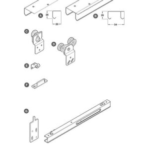 Fitting Kit for Sliding Wardrobe Doors
