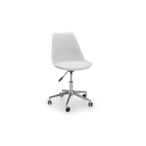 Erika Office Chair White Polypropylene Seat with PU Cushion