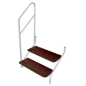 AG Bolt On 2 Tread Step and Handrail White