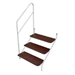 AG Bolt On 3 Tread Step and Handrail White