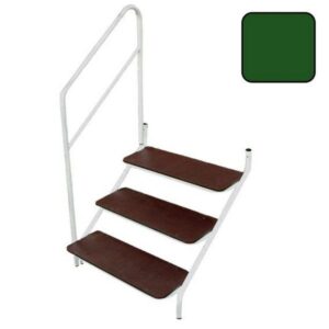 AG Bolt On 3 Tread Step and Handrail Green