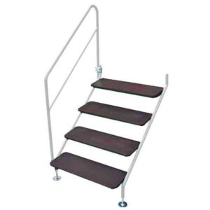 AG Bolt On 4 Tread Step and Handrail White