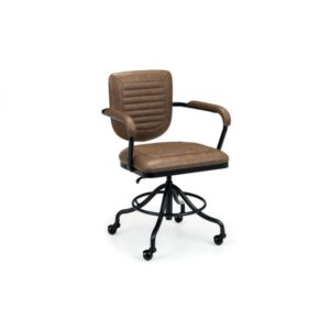 Gehry Office Chair Brown Faux Leather Four Prong Base