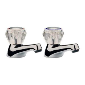 AG Chrome Bath Taps Clear Tap Heads 3/4"