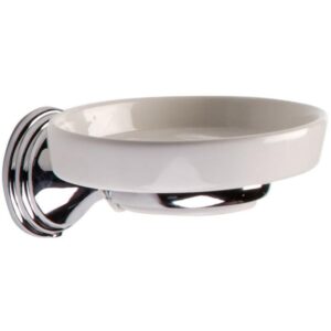 Arno Soap Dish in Chrome and White