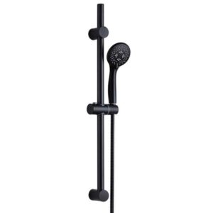 AG Serena Black Shower Riser Rail Kit with Head and Hose