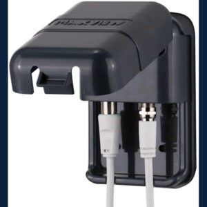 Twin Coax & 'F' Weatherproof Socket - Anthracite